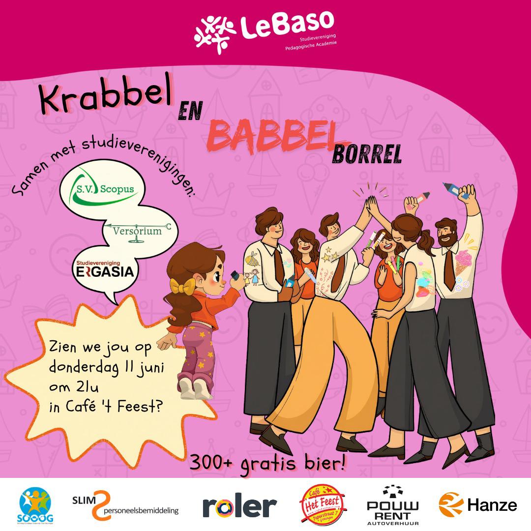Borrel: Krabbel en babbel!